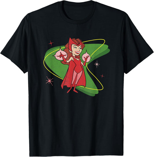 Marvel WandaVision Wanda Scarlett Witch 50s Retro T-Shirt - T-Shirt | Black