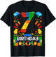 7 Year Old Building Blocks 7th Birthday Boy Brick Builder T-Shirt - T-Shirt | Black