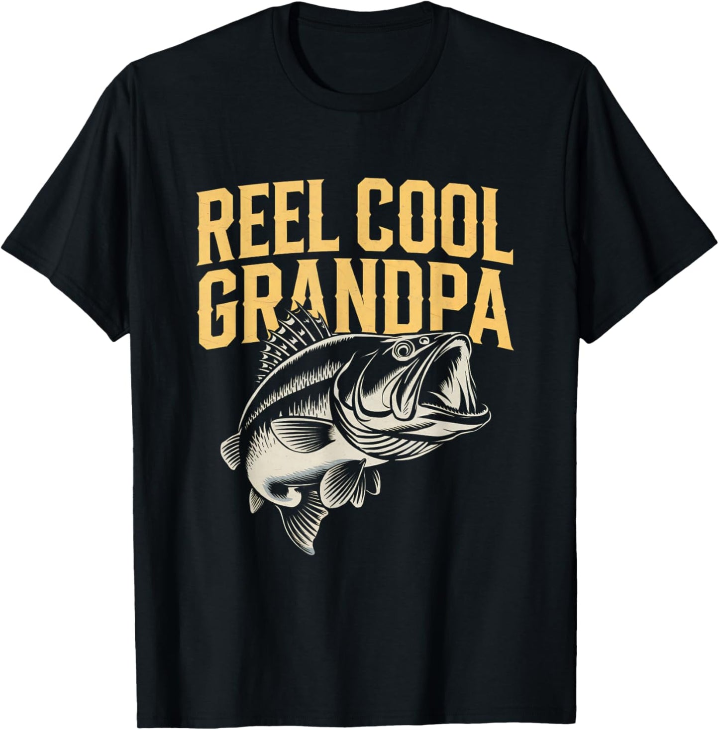 Fishing Grandpa Funny Fisherman Father’s Day Cool T-Shirt - T-Shirt | Black