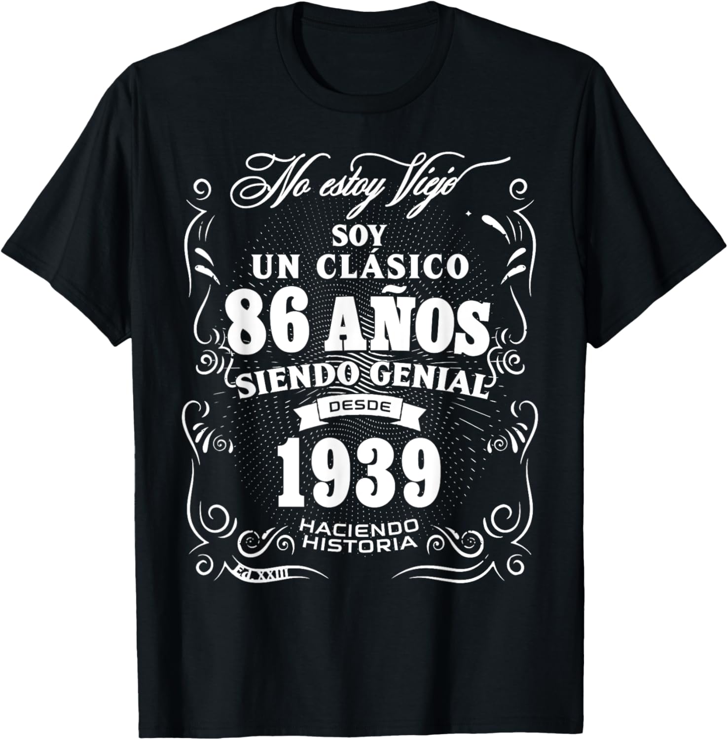 Vintage 86th Birthday Men Funny 1939 86 Birthday Spanish T-Shirt - T-Shirt | Black