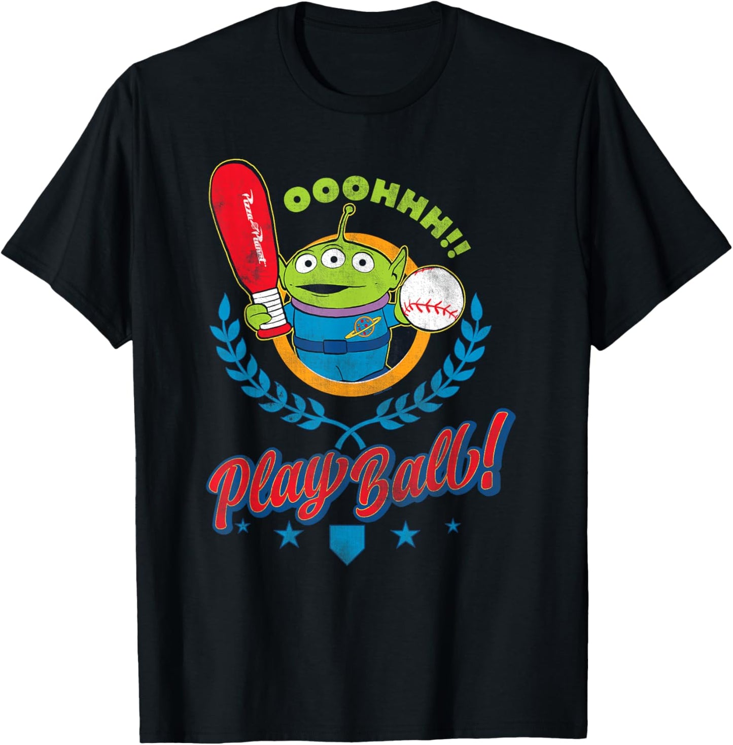 Disney and Pixar's Toy Story Alien Play Ball Baseball Sports T-Shirt - T-Shirt | Black