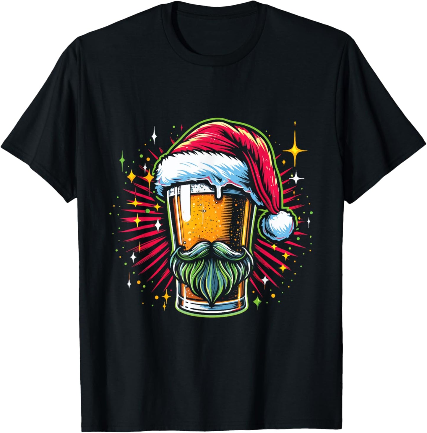 Vintage Santa Claus Beer - Funny Christmas Beer Costume T-Shirt - T-Shirt | Black