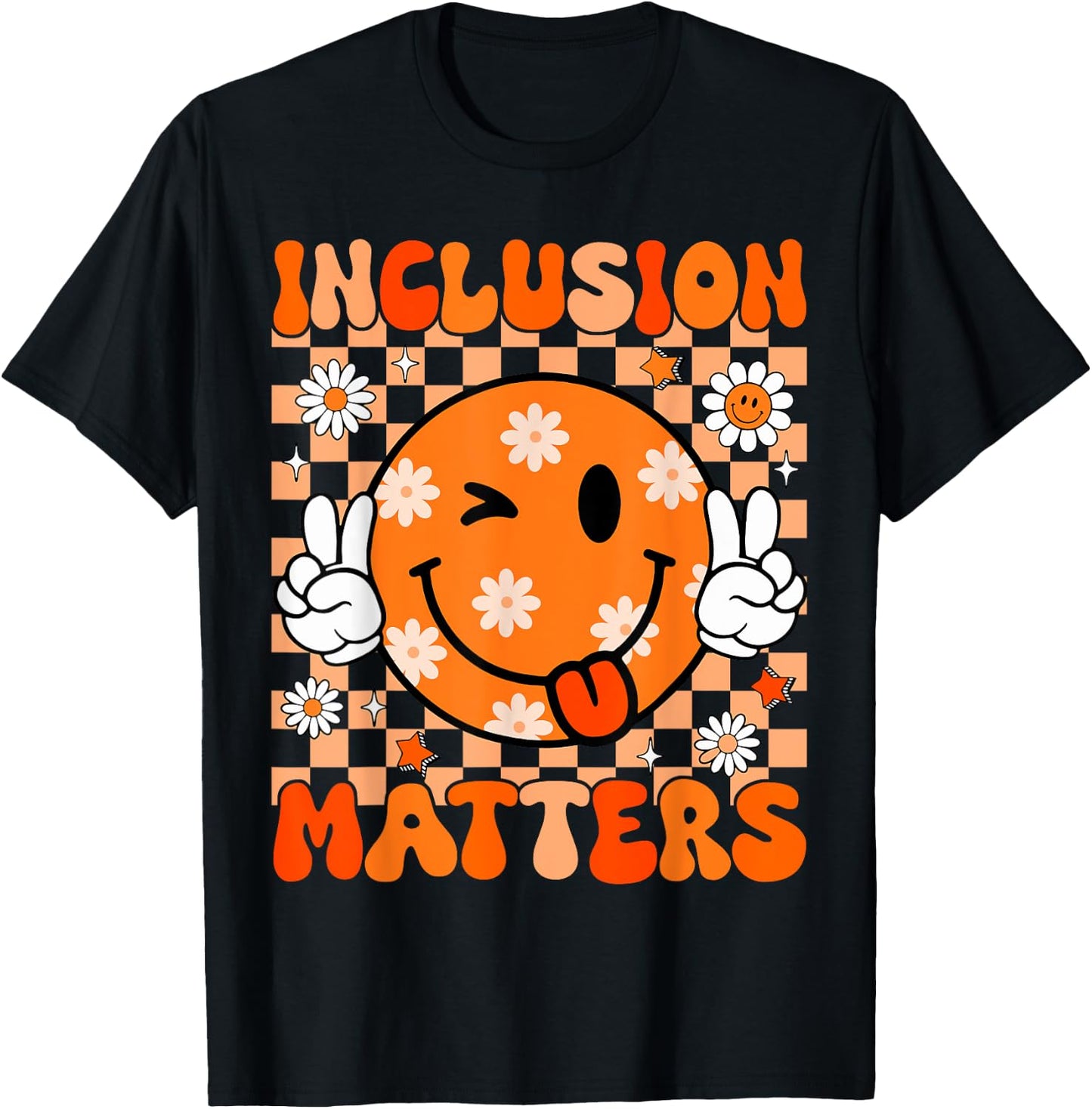 Groovy Inclusion Matters Special Education Teacher Sped T-Shirt - T-Shirt | Black