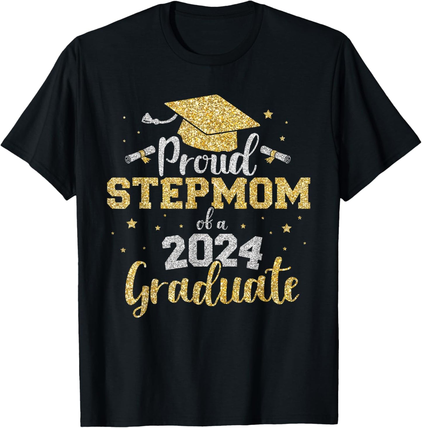 Proud stepmom of a class of 2024 graduate senior graduation T-Shirt - T-Shirt | Black