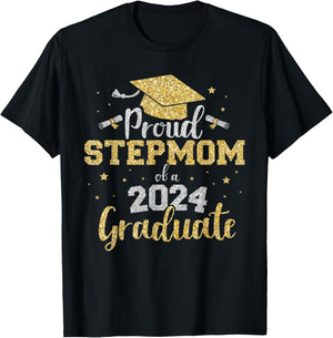 Proud stepmom of a class of 2024 graduate senior graduation T-Shirt - T-Shirt | Black