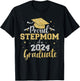 Proud stepmom of a class of 2024 graduate senior graduation T-Shirt - T-Shirt | Black