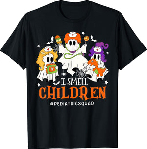 I Smell Children Funny Witch Halloween Pediatrics Nurse T-Shirt - T-Shirt | Black
