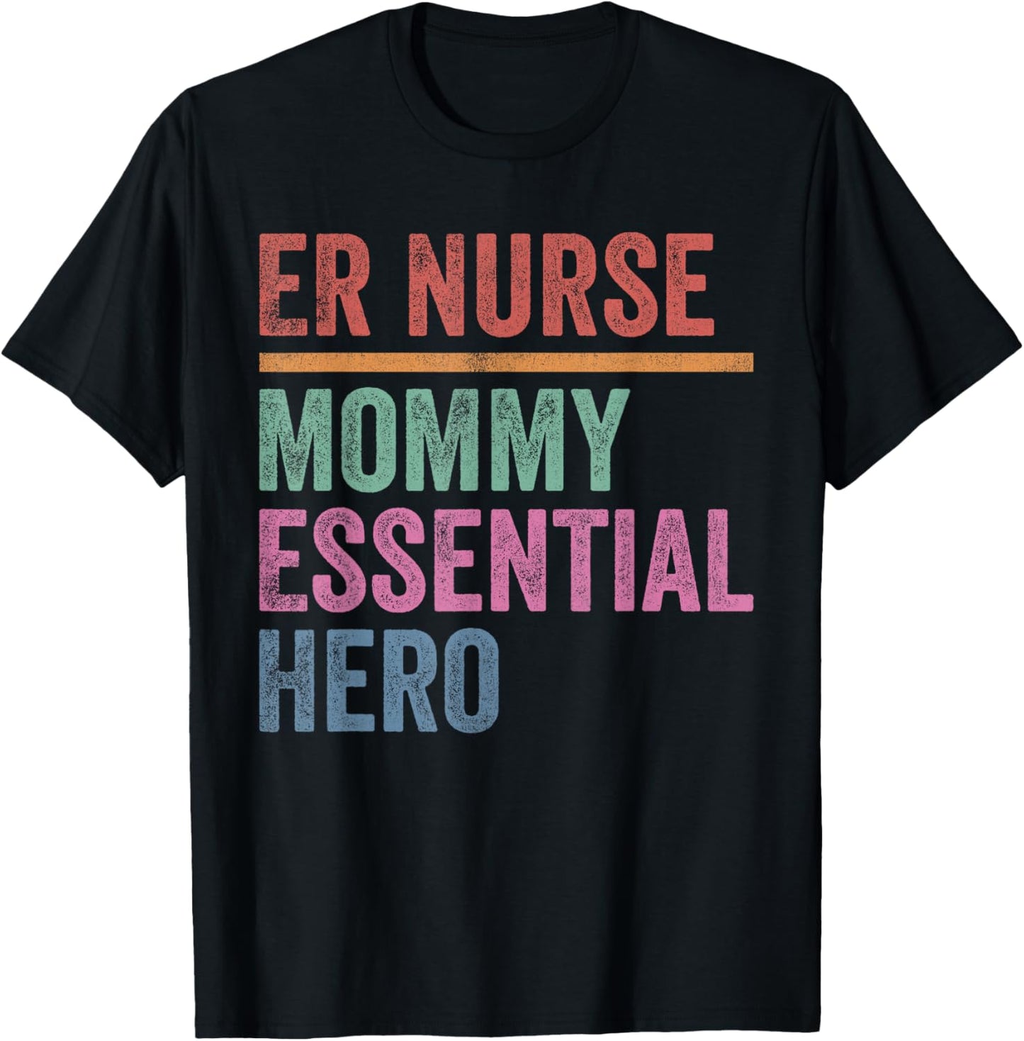 ER Nurse Mommy Essential Hero Vintage T-Shirt - T-Shirt | Black