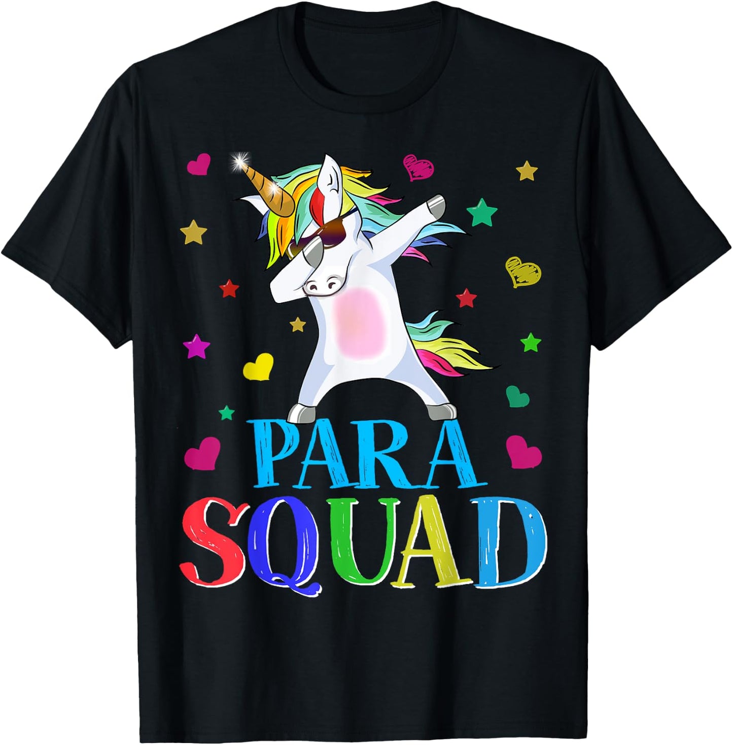 Para Squad Dabbing Unicorn Paraprofessional Teacher Gifts Women Girls Kids T-Shirt - T-Shirt | Black