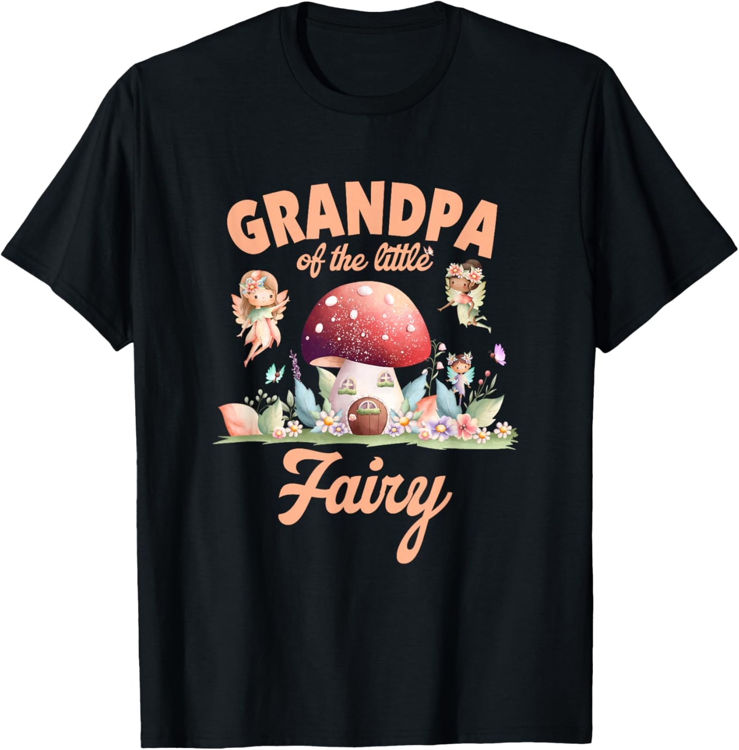 Grandpa of The Little Fairy 1St Birthday Girl Fairytale T-Shirt - T-Shirt | Black