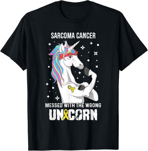 Wrong Unicorn- Sarcoma Cancer Awareness Supporter Ribbon T-Shirt - T-Shirt | Black