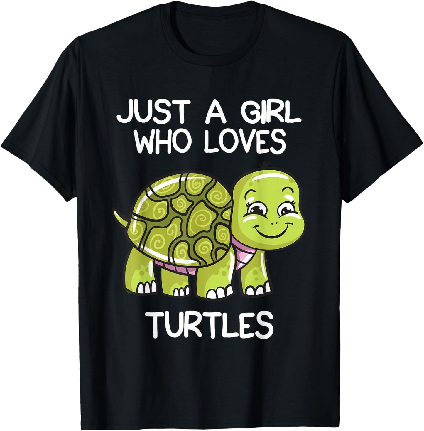 Just A Girl Who Loves Turtles Lover Gift Cute Turtle Love T-Shirt - T-Shirt | Black