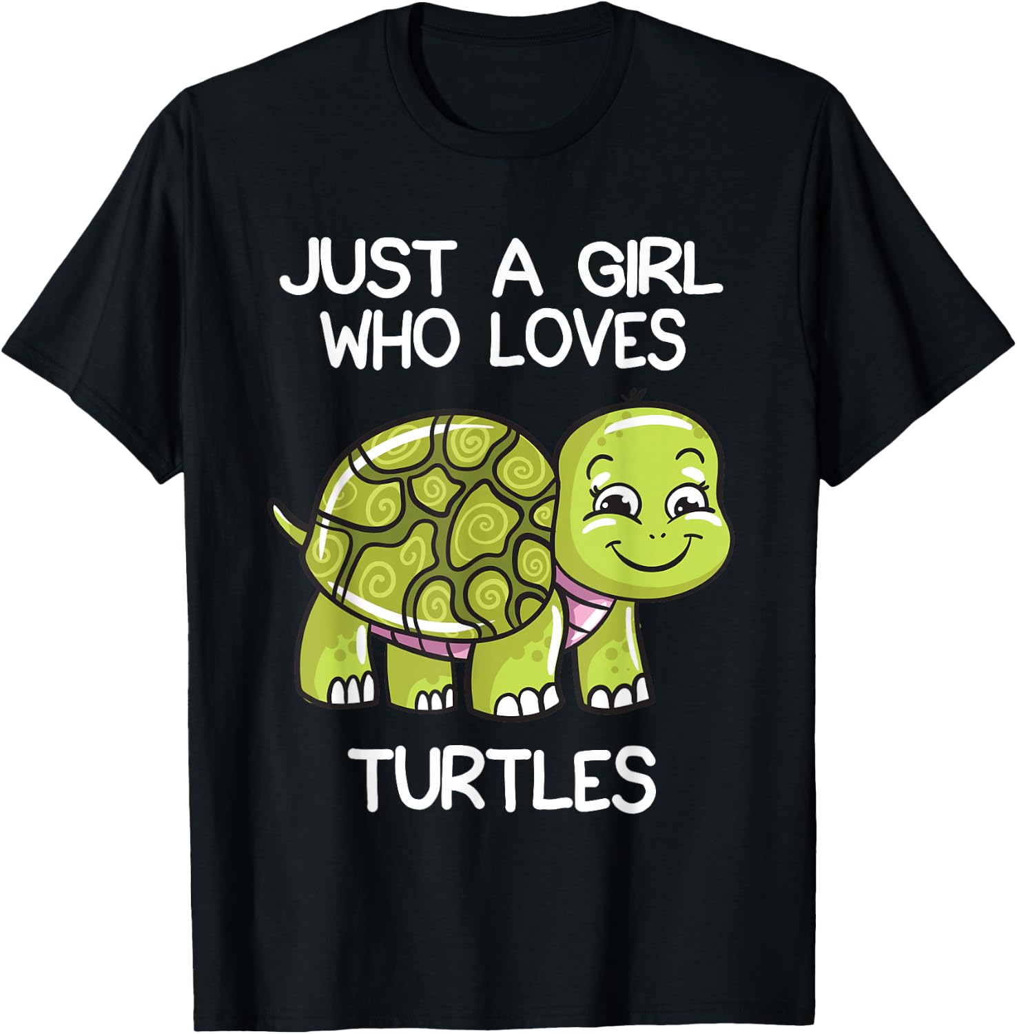 Just A Girl Who Loves Turtles Lover Gift Cute Turtle Love T-Shirt - T-Shirt | Black