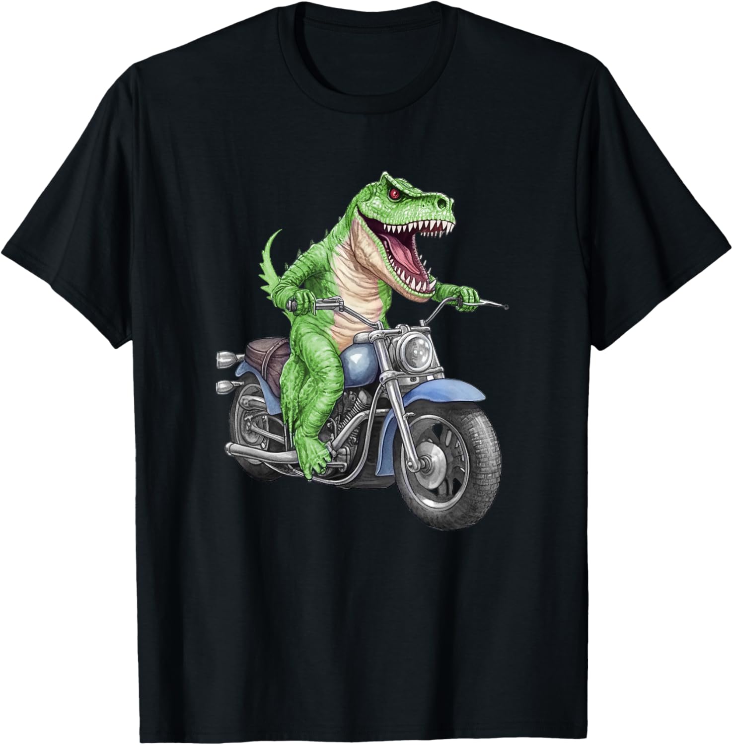 Dinosaur On Motorcycle, Funny, Jokes, Sarcastic T-Shirt - T-Shirt | Black