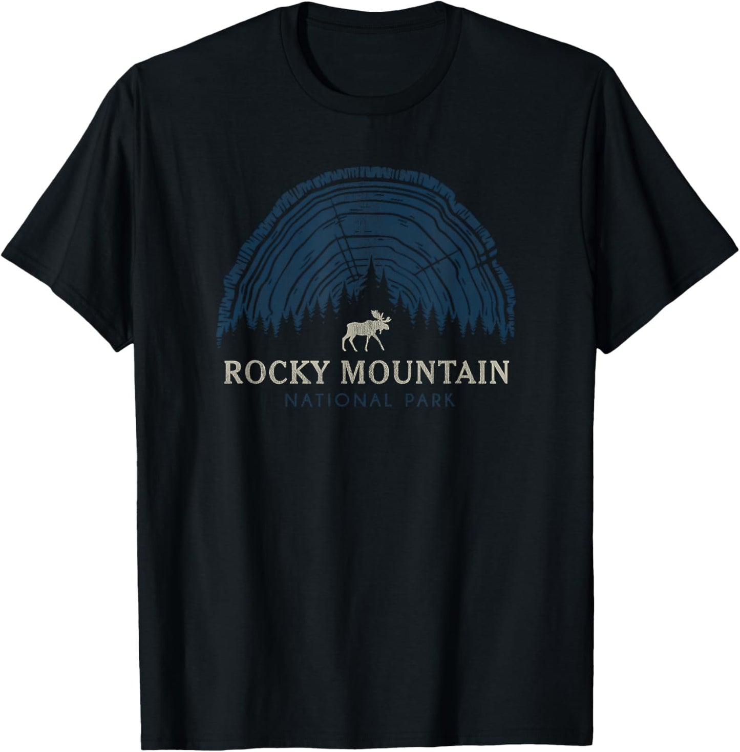 Rocky Mountain National Park Vintage T-Shirt - T-Shirt | Black