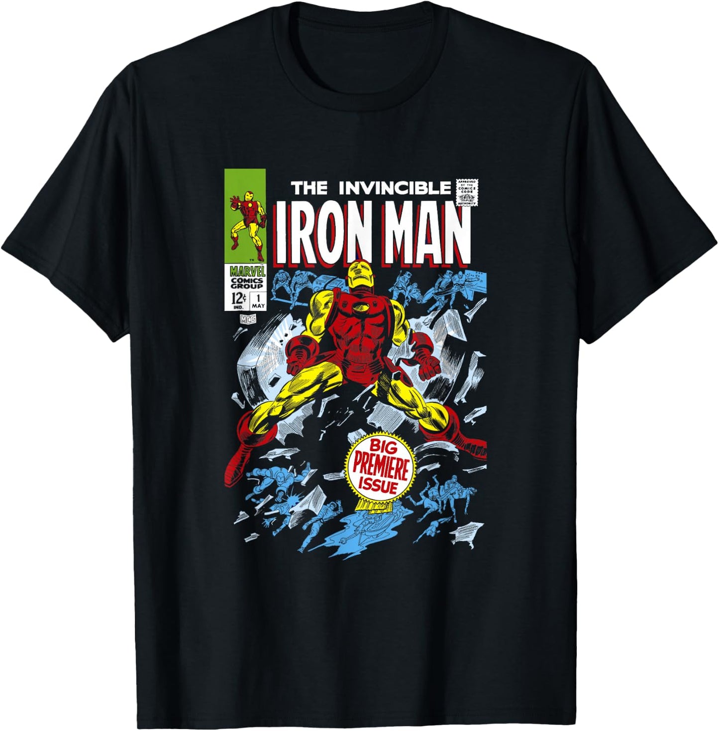 Marvel Avengers Iron Man Big Premier Issue Classic Comic T-Shirt - T-Shirt | Black