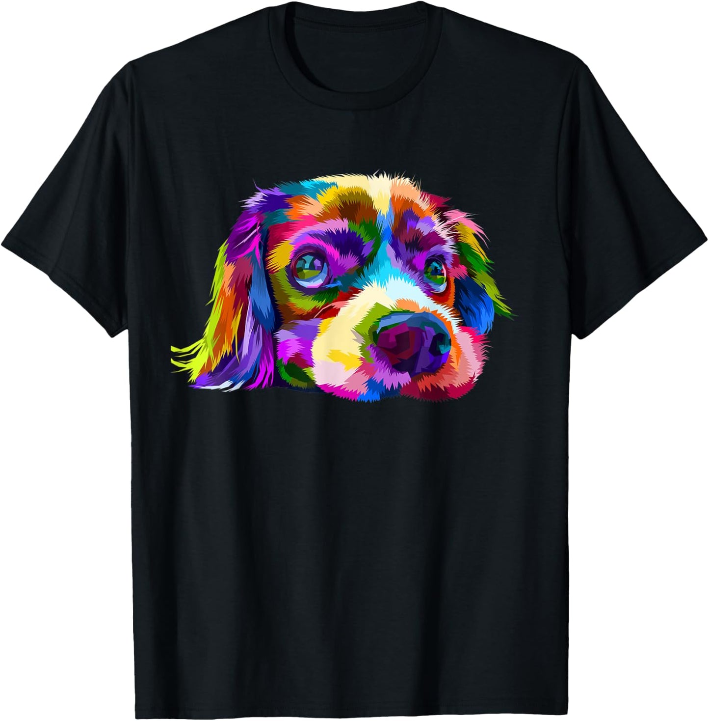 Beagle Colorful Dog Pop Art Lovers T-Shirt - T-Shirt | Black
