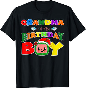 Grandma Of The Birthday Boy Funny Melon Family Matching T-Shirt - T-Shirt | Black