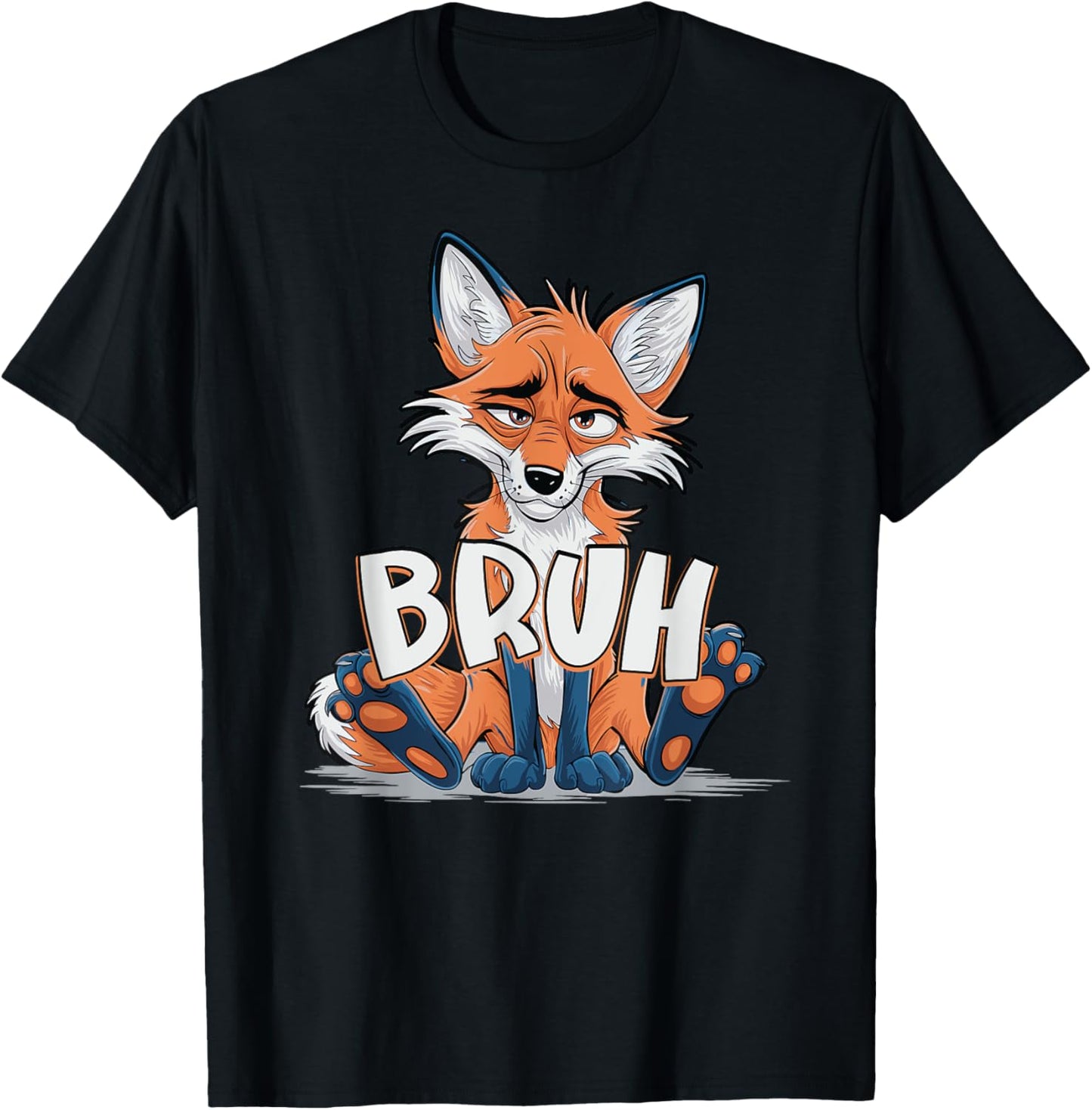 Funny Meme Saying Bruh Fox Graphic Boys Teens T-Shirt - T-Shirt | Black