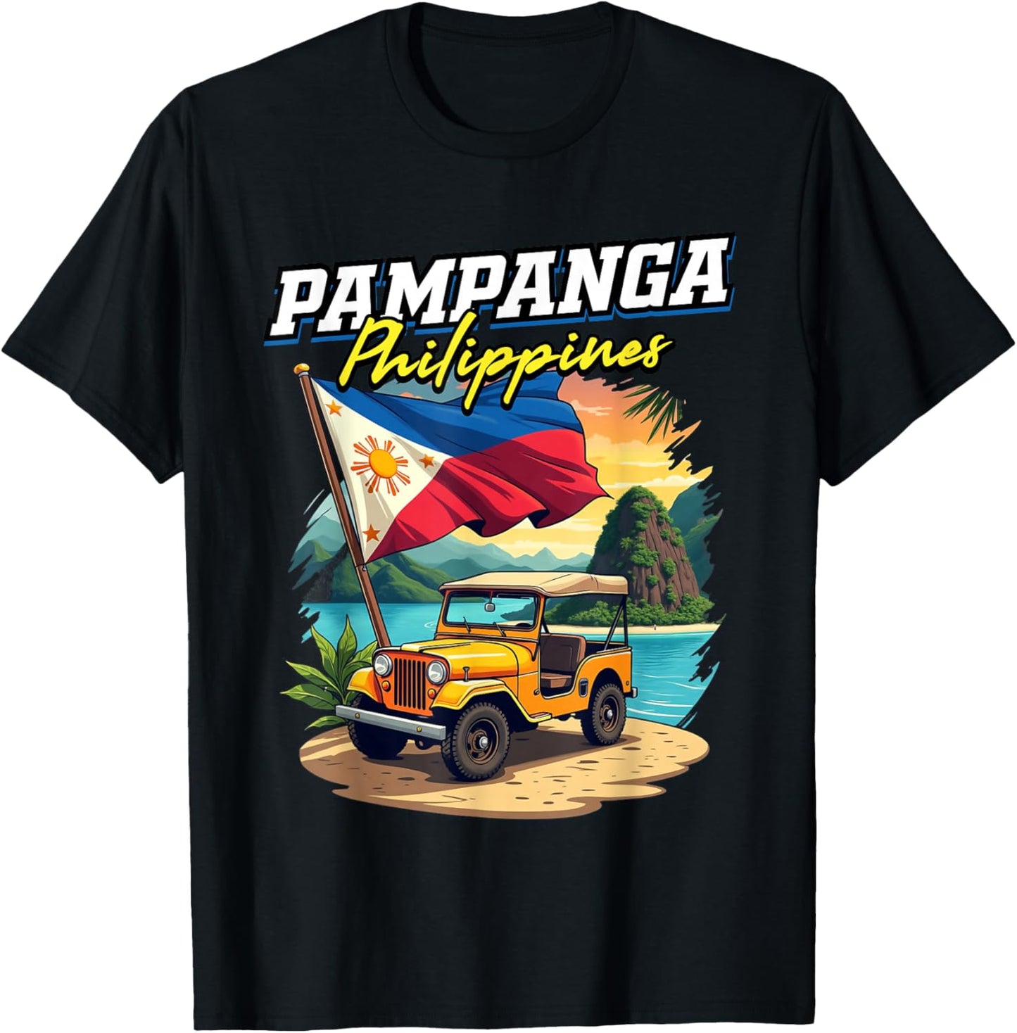 Pampanga Philippines Travel Vacation Filipino Souvenir T-Shirt - T-Shirt | Black