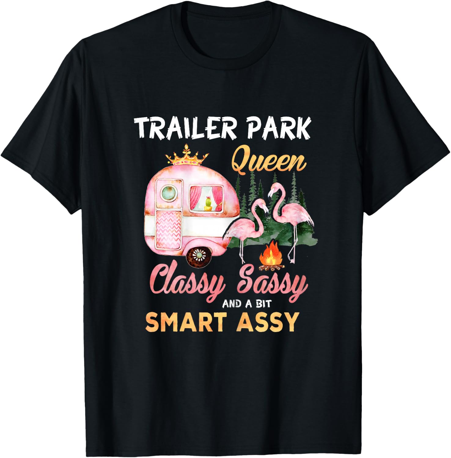 Trailer Park Queen Classy Sassy A Bit Smart Assy T-Shirt - T-Shirt | Black