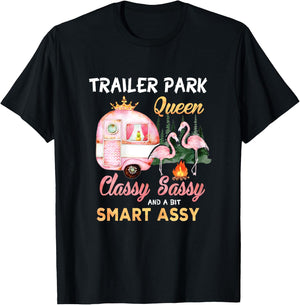 Trailer Park Queen Classy Sassy A Bit Smart Assy T-Shirt - T-Shirt | Black