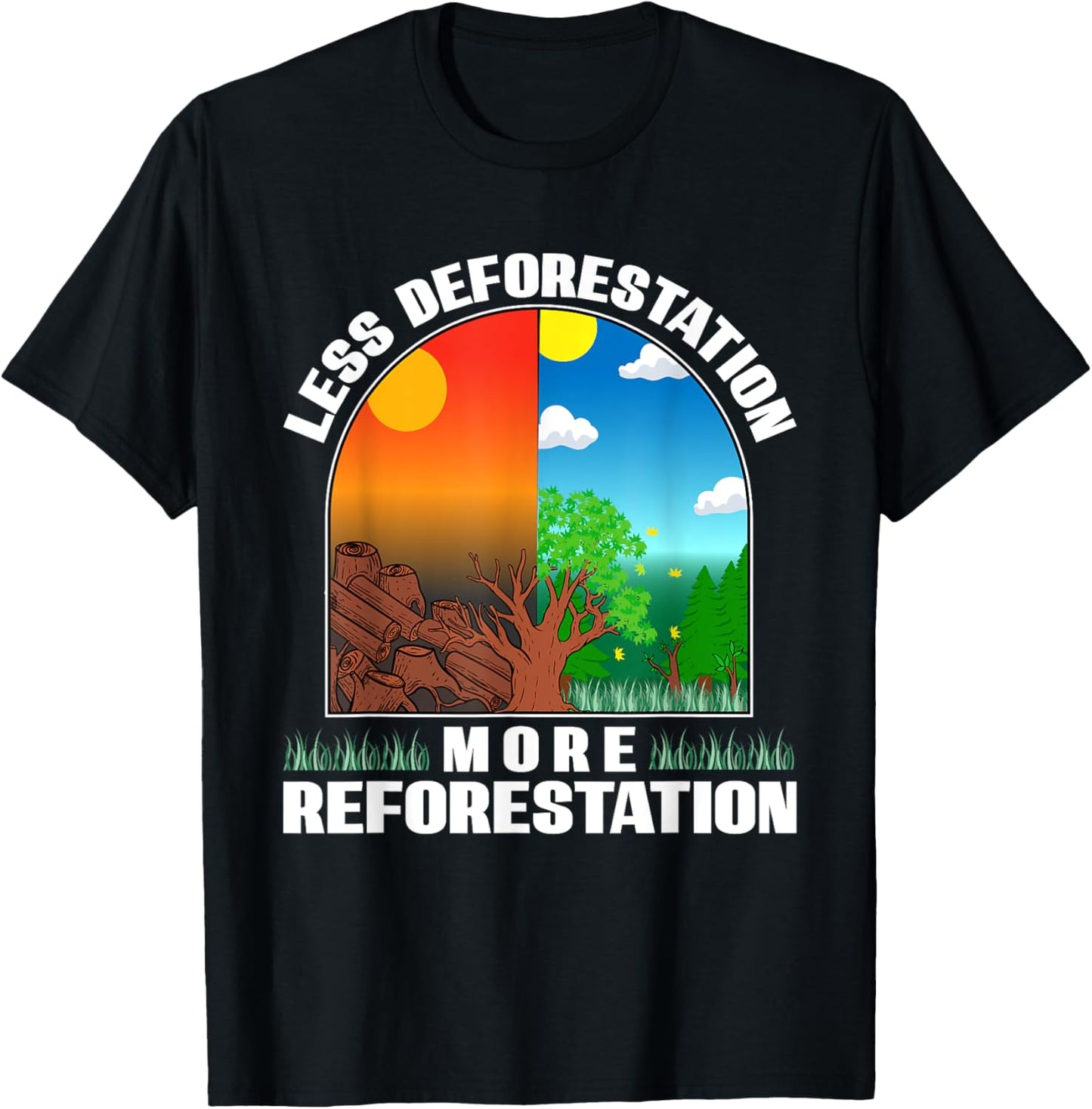Rainforest Deforestation Wood Trees Air Oxygen Wildlife Soil T-Shirt - T-Shirt | Black