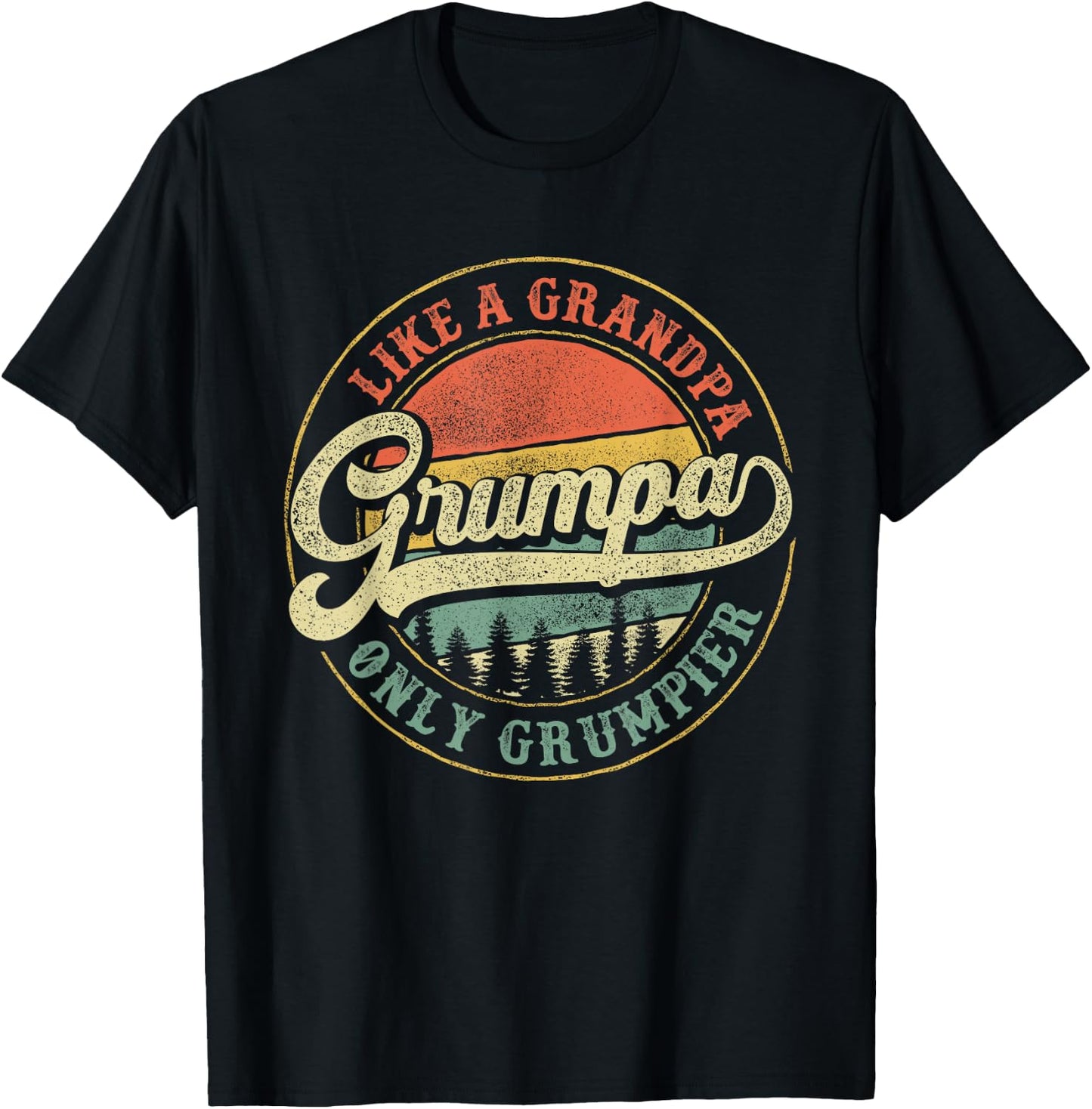Grumpa Like a Grandpa Only Grumpier Retro Grumpa Definition T-Shirt - T-Shirt | Black
