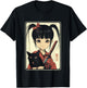 Japanese Gothic Kawaii Anime Samurai Cat Mom Woman Girls T-Shirt - T-Shirt | Black