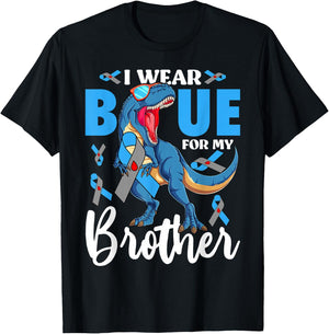 I Wear Blue For My Brother Type 1 Diabetes Awareness T-Shirt - T-Shirt | Black