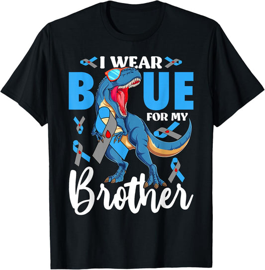 I Wear Blue For My Brother Type 1 Diabetes Awareness T-Shirt - T-Shirt | Black