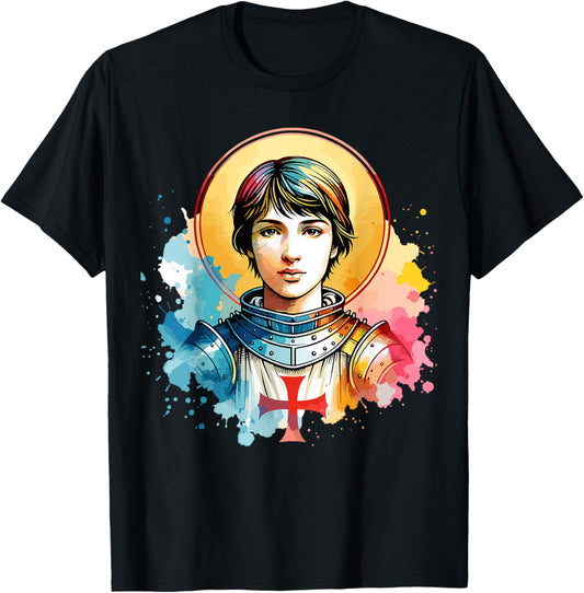 Saint Joan of Arc Artwork T-Shirt - T-Shirt | Black