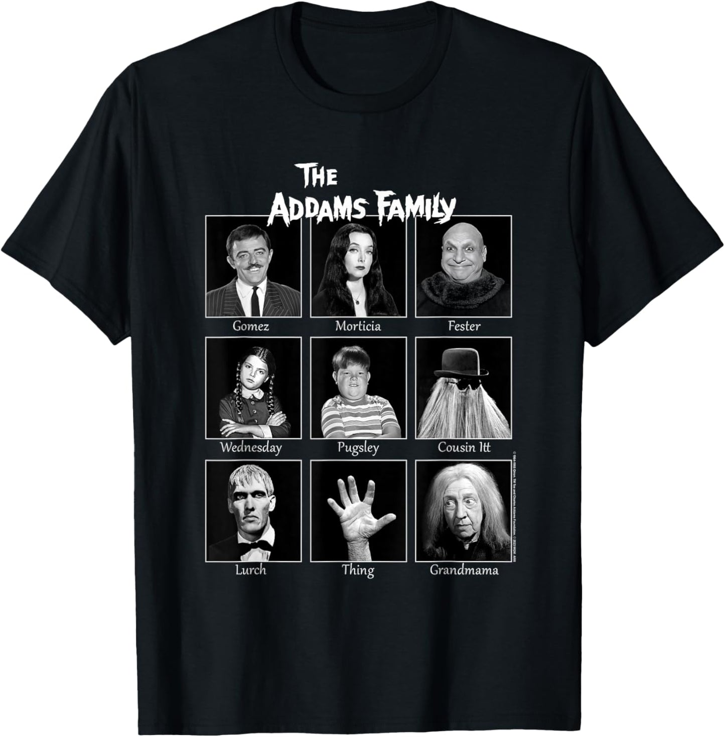 The Addams Family Portraits T-Shirt - T-Shirt | Black