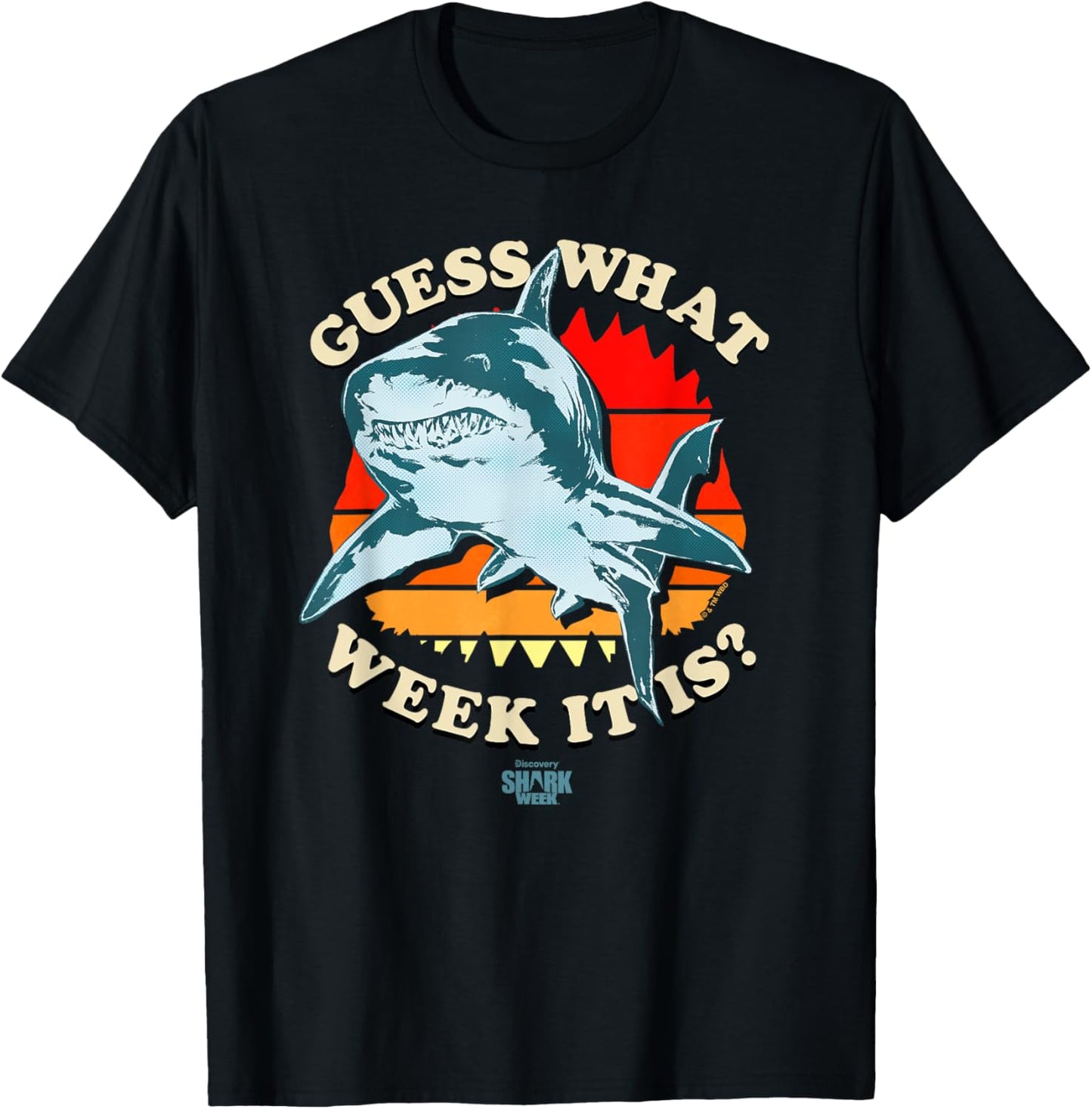 Shark Week Officially Licensed Guess The Week T-Shirt - T-Shirt | Black