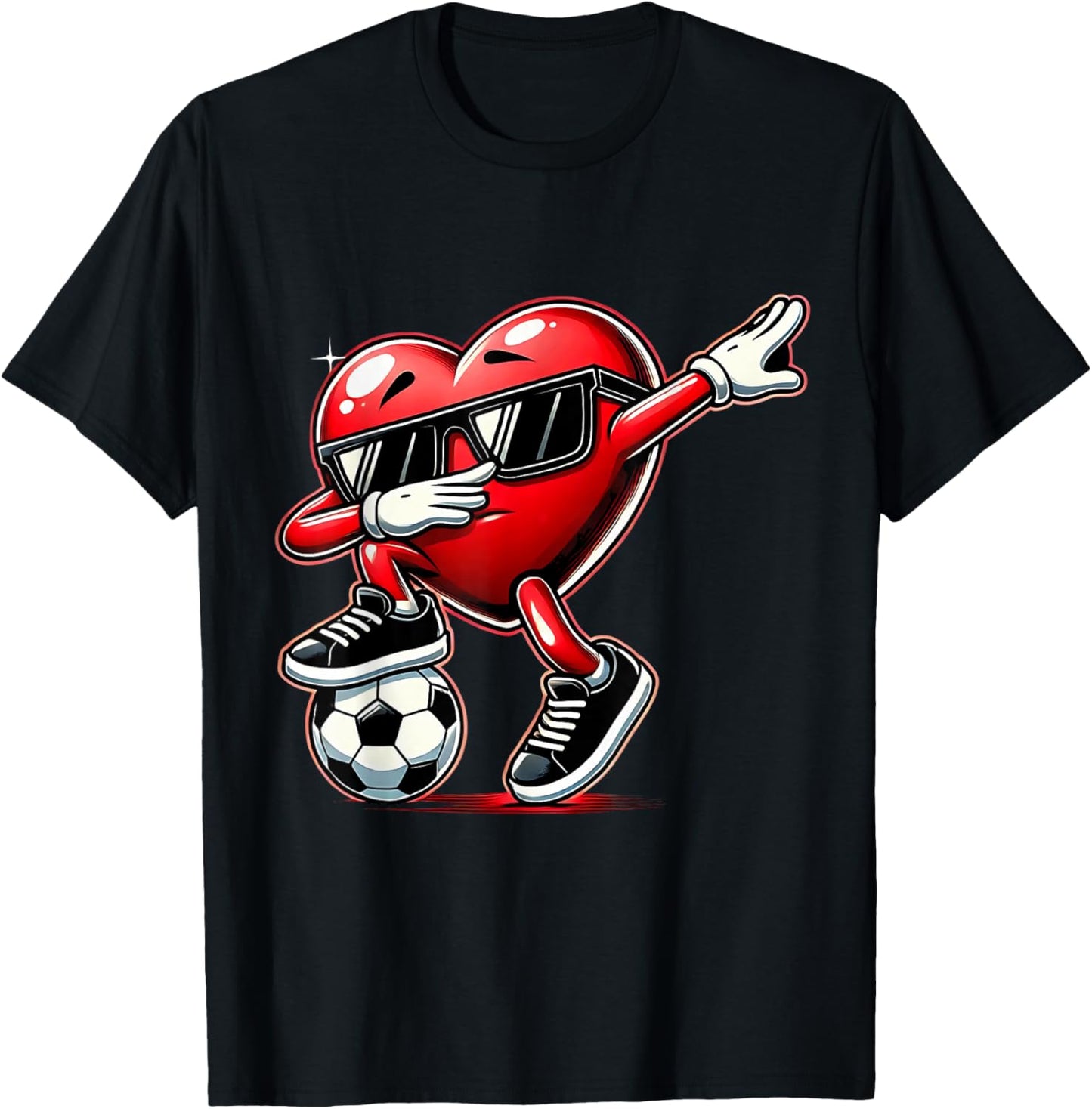 Dabbing Heart Dab Cute Valentines Boys Soccer Gifts T-Shirt - T-Shirt | Black