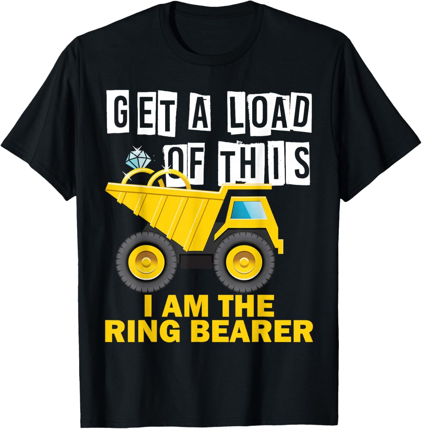 Wedding Ring Bearer Funny Truck Women Kids T-Shirt - T-Shirt | Black