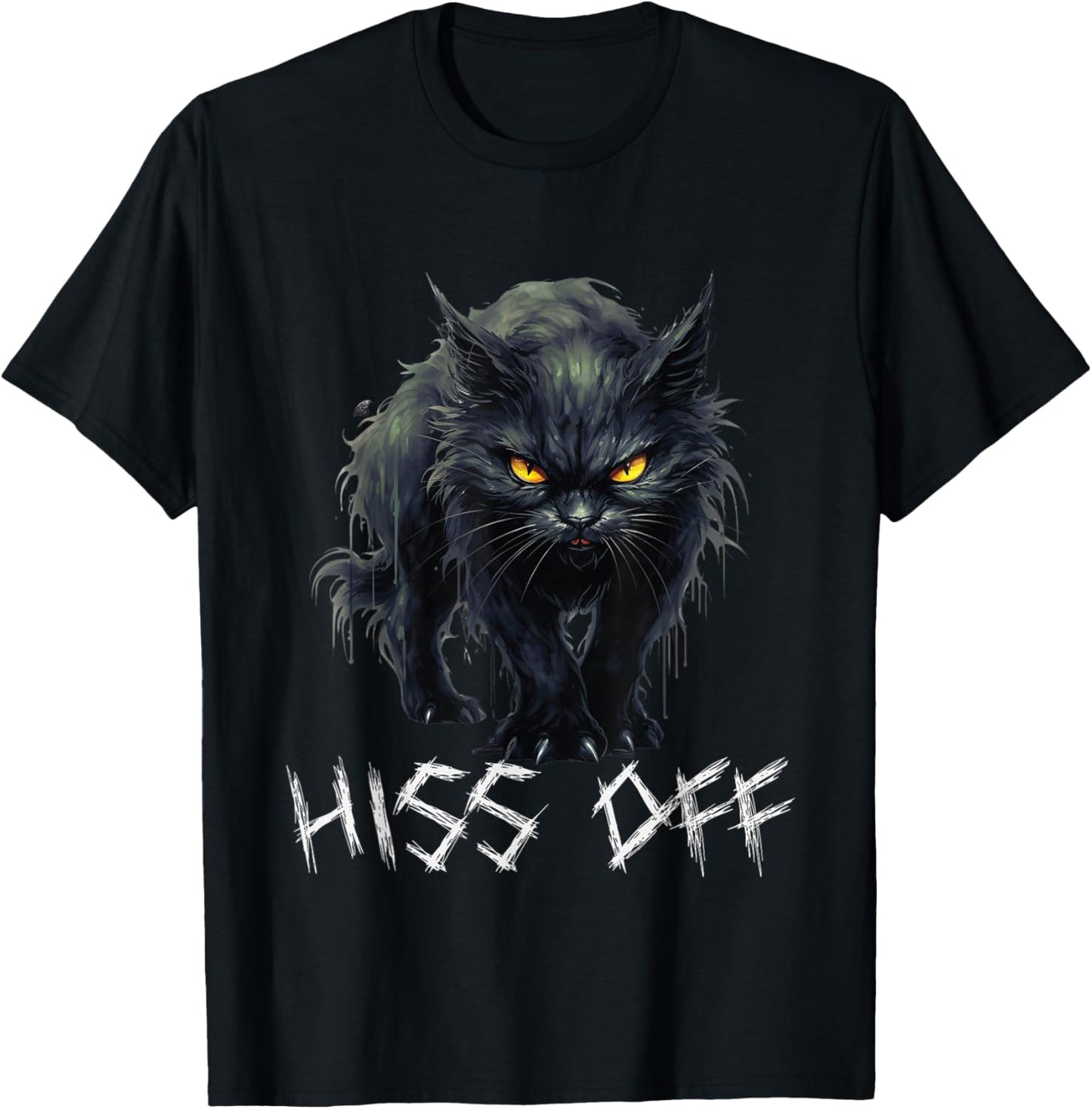 Hiss Off Cat Men Women T-Shirt - T-Shirt | Black