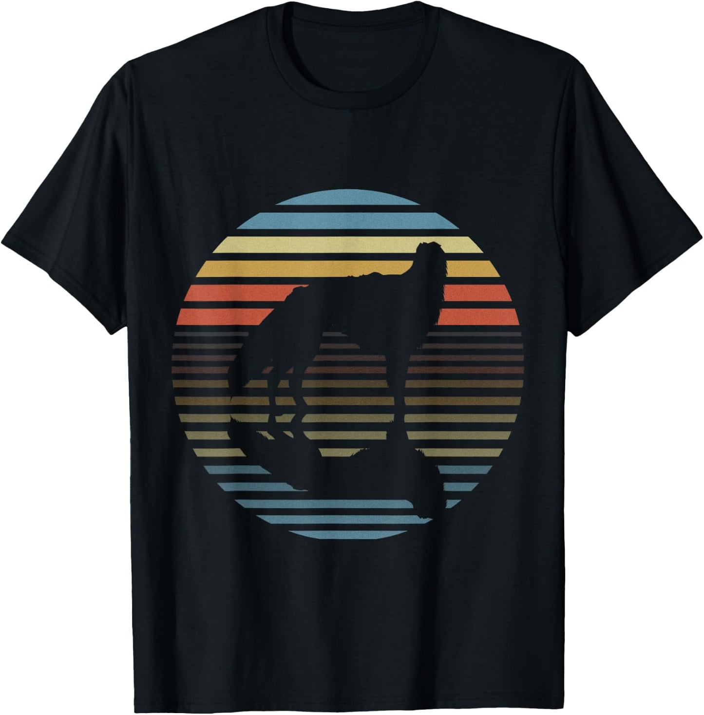 Silken Windhound Retro Mirror Image T-Shirt - T-Shirt | Black