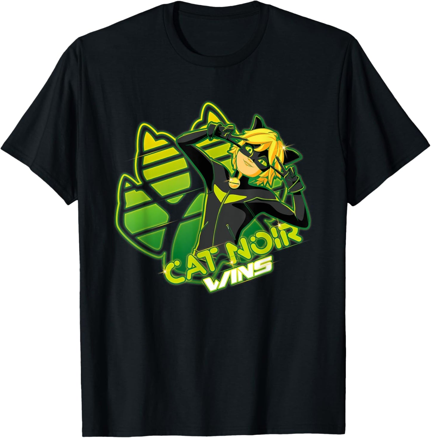 Miraculous Ladybug - Gamer Collection - Cat Noir Wins T-Shirt - T-Shirt | Black