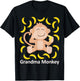 Grandma Monkey Banana Print Monkeys Bananas T-Shirt - T-Shirt | Black