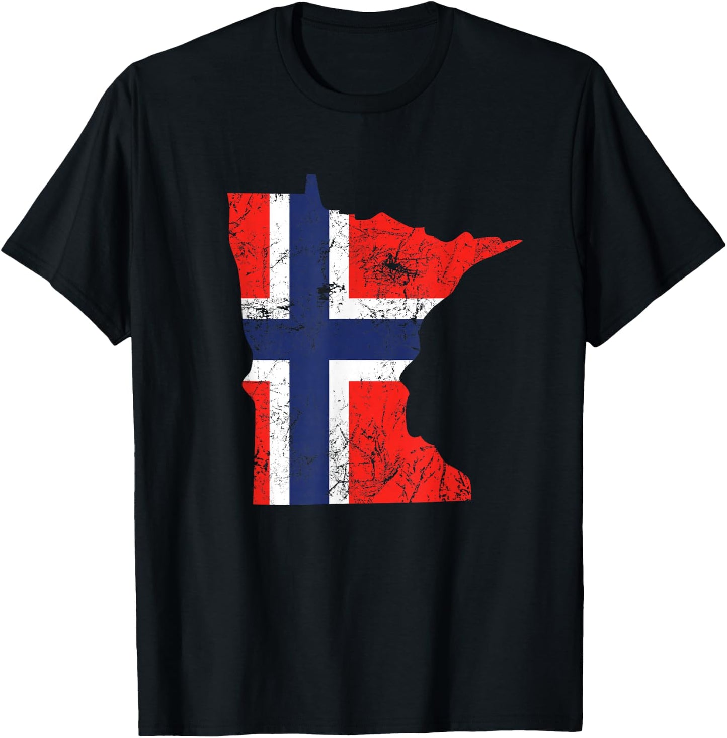 Norway Flag Minnesota Nordic Immigrant Heritage T-Shirt - T-Shirt | Black
