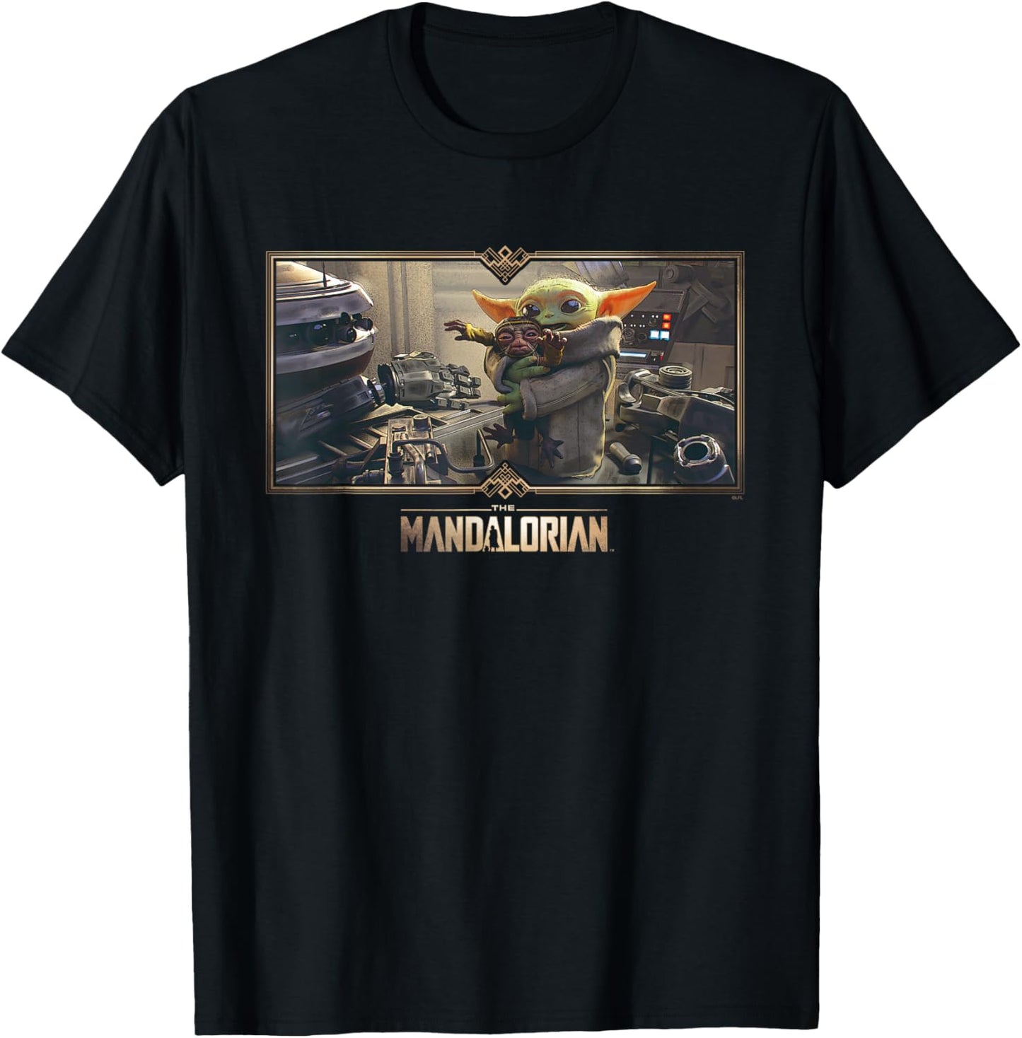 Star Wars The Mandalorian Season 3 Grogu Big Hug Concept Art T-Shirt - T-Shirt | Black