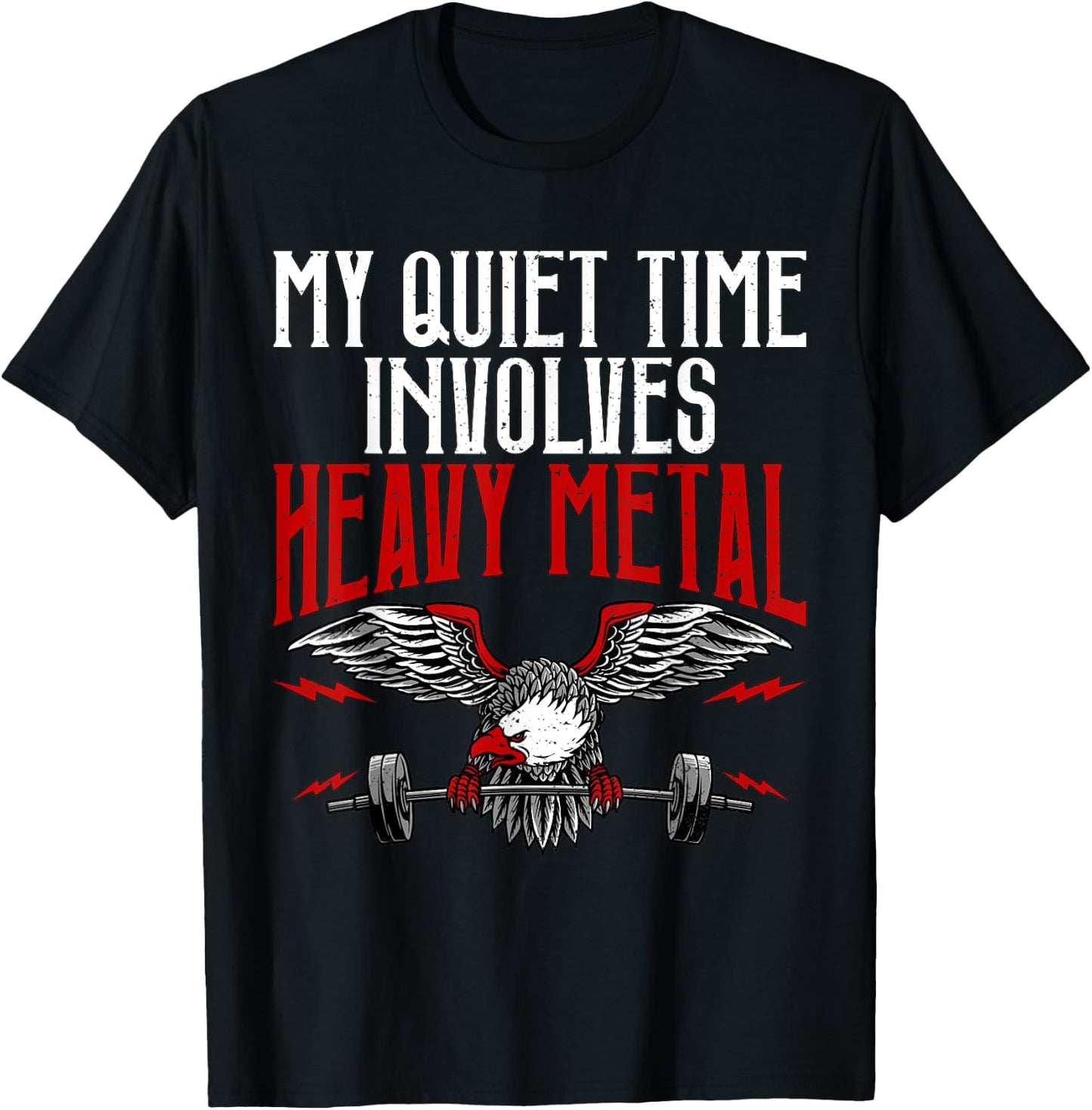 Heavy Metal | Fitness Weightlifting Deadlift Workout Gym T-Shirt - T-Shirt | Black
