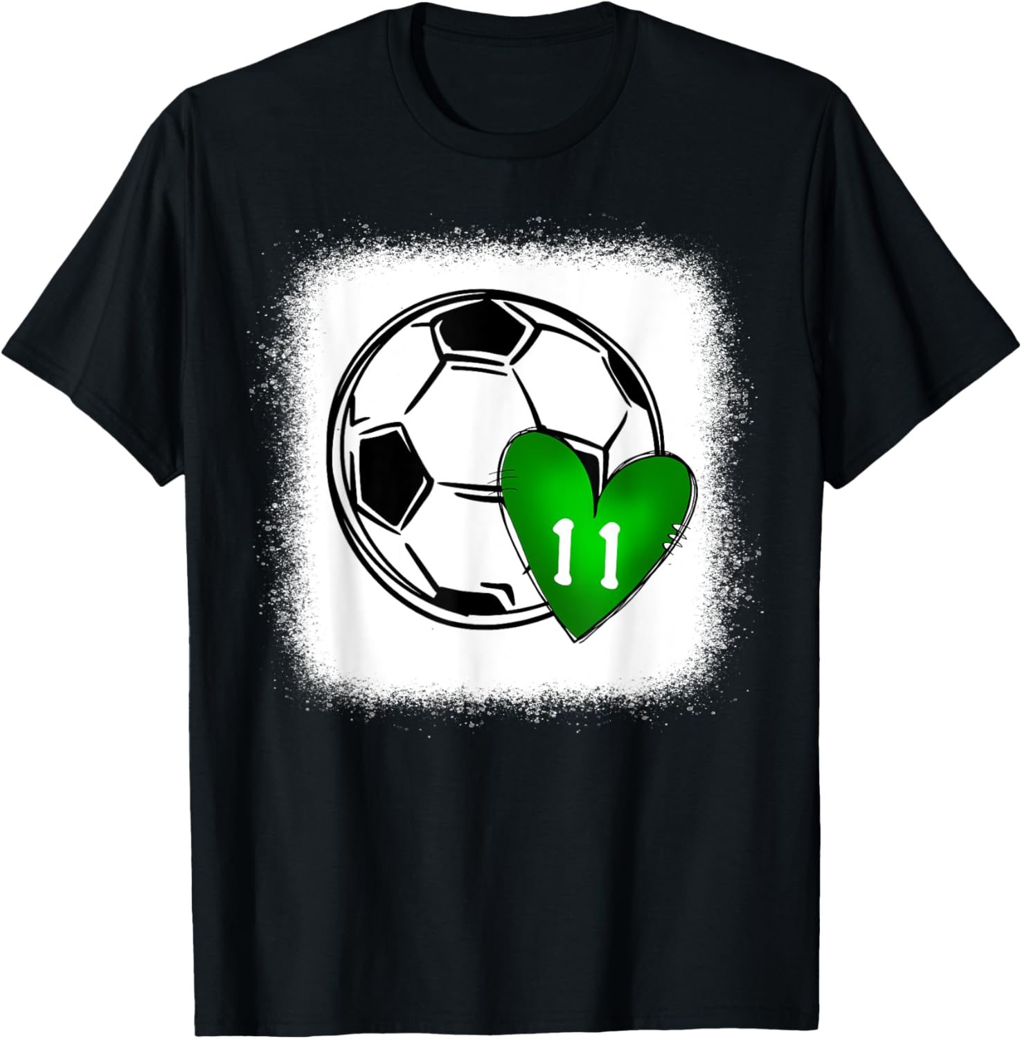 Custom Soccer Mom Number 11 Heart for Mom, Mommy T-Shirt - T-Shirt | Black