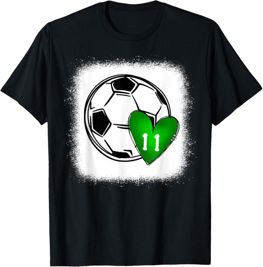 Custom Soccer Mom Number 11 Heart for Mom, Mommy T-Shirt - T-Shirt | Black