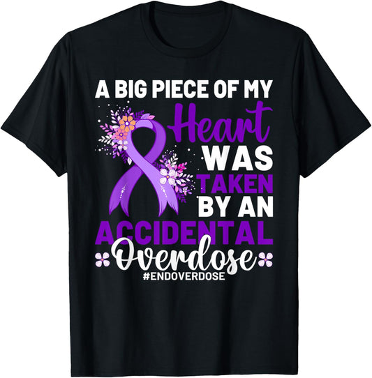 Addiction Awareness Drug Addiction Overdose Awareness Day T-Shirt - T-Shirt | Black