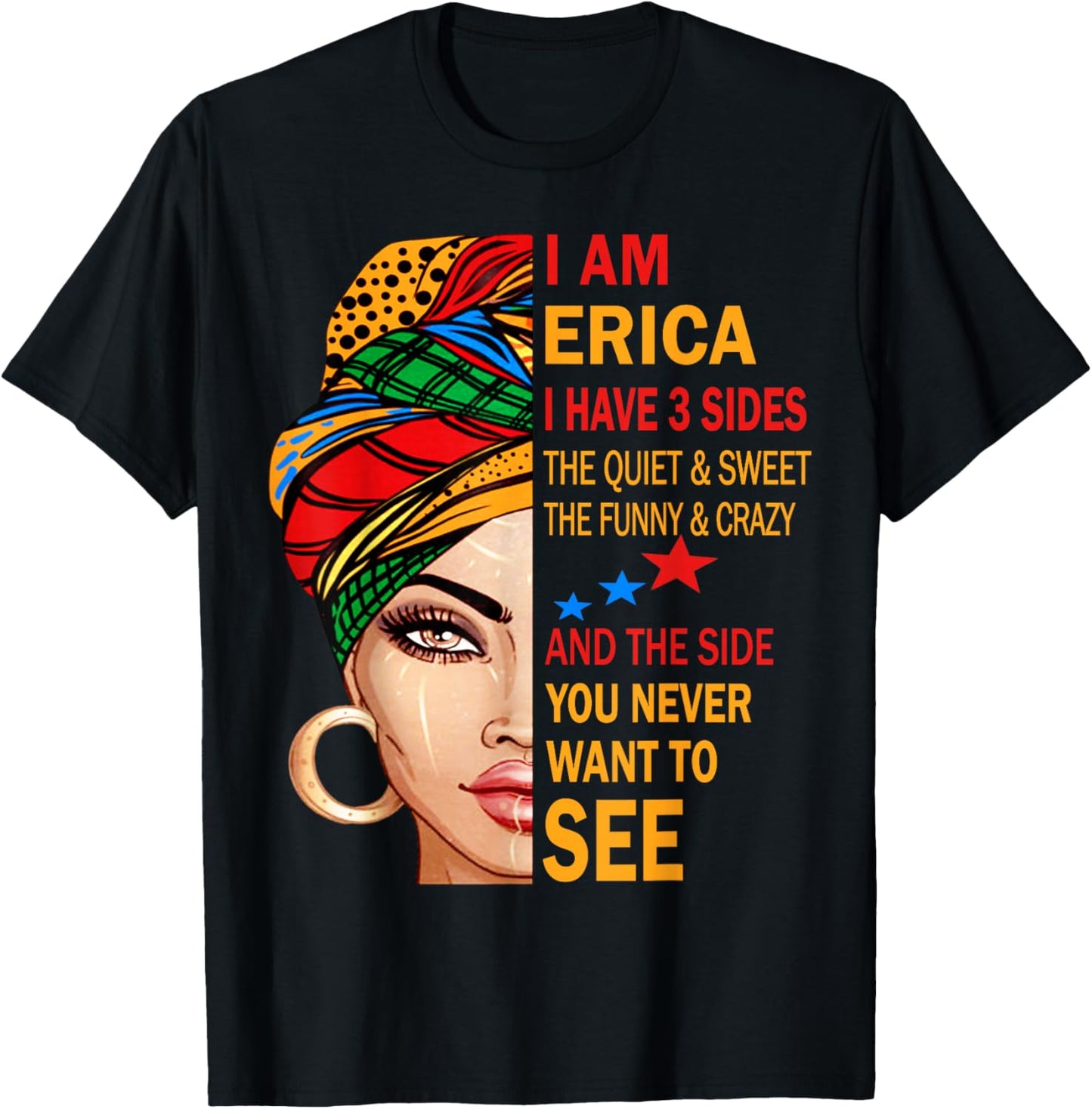 ERICA Name Surname Family Last First Name ERICA T-Shirt - T-Shirt | Black