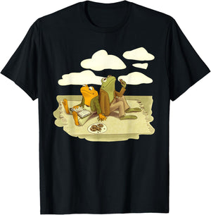 Book Frog Toad Vintage Book Frog Book Frog Reading Book T-Shirt - T-Shirt | Black