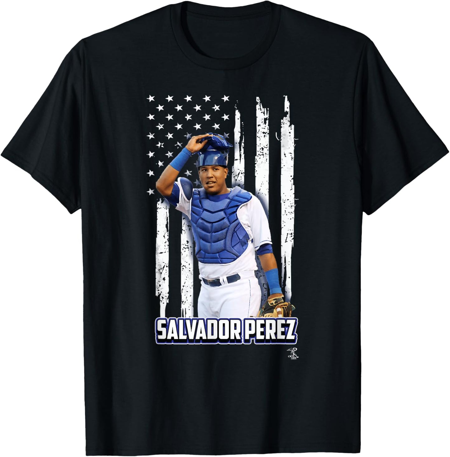 Salvador Perez Nation Flag - Apparel T-Shirt - T-Shirt | Black