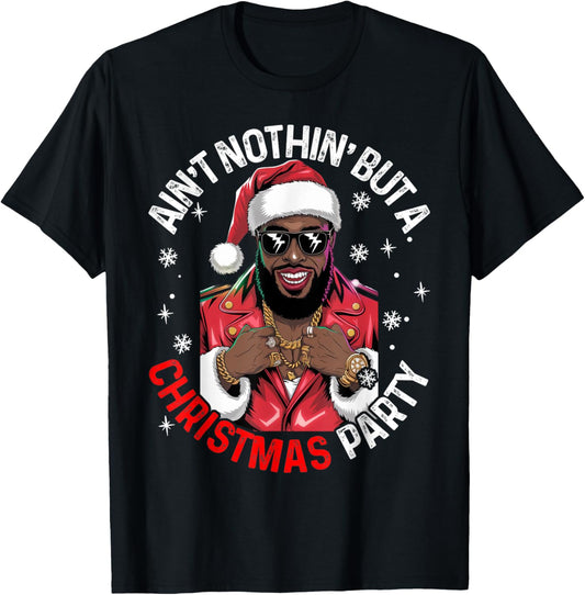 Black African American Santa Claus Christmas Pajama MenWomen T-Shirt - T-Shirt | Black